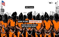 Cover picture from Vice's article on Guantanamo Bay depicting captive's in orange jumpsuits with black sacks on their heads