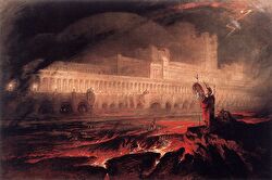 Painting by John Martin entitled 'The destruction of Pompei and Herculaneum'